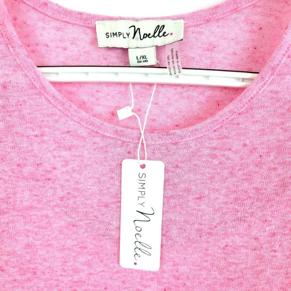 NWT 2 piece Simply NOELLE L/XL Pink Lace Tunic Top High Low Layered Lagenlook - Picture 4 of 9